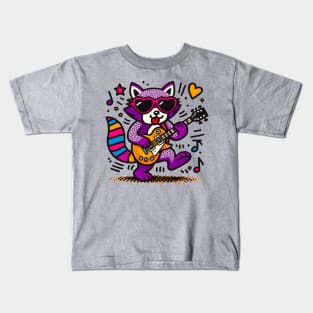 Rockin' Raccoon - Keith Haring inspired design Kids T-Shirt